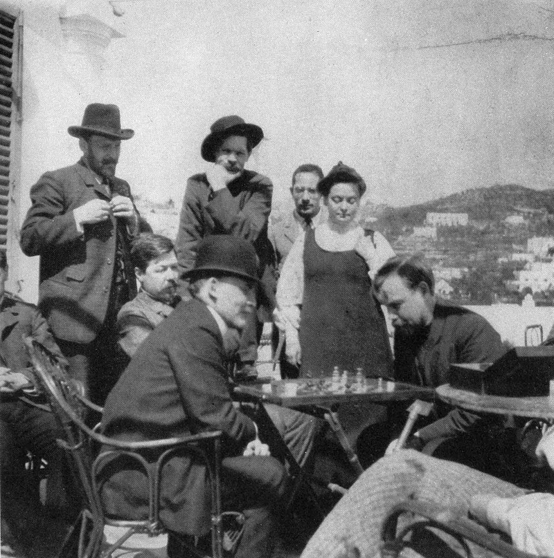 Bogdanov jugando al ajedrez con Lenin. Wikimedia Commons